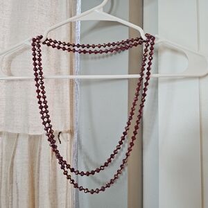 Elegant Burgundy Beaded Necklace